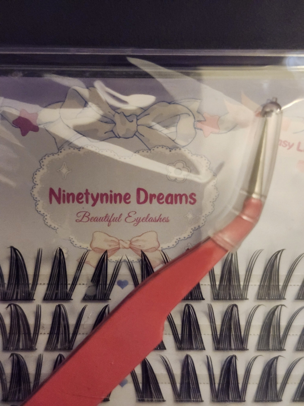 Ninetynine Dreams False Eyelash Clusters with Pink Tweezer